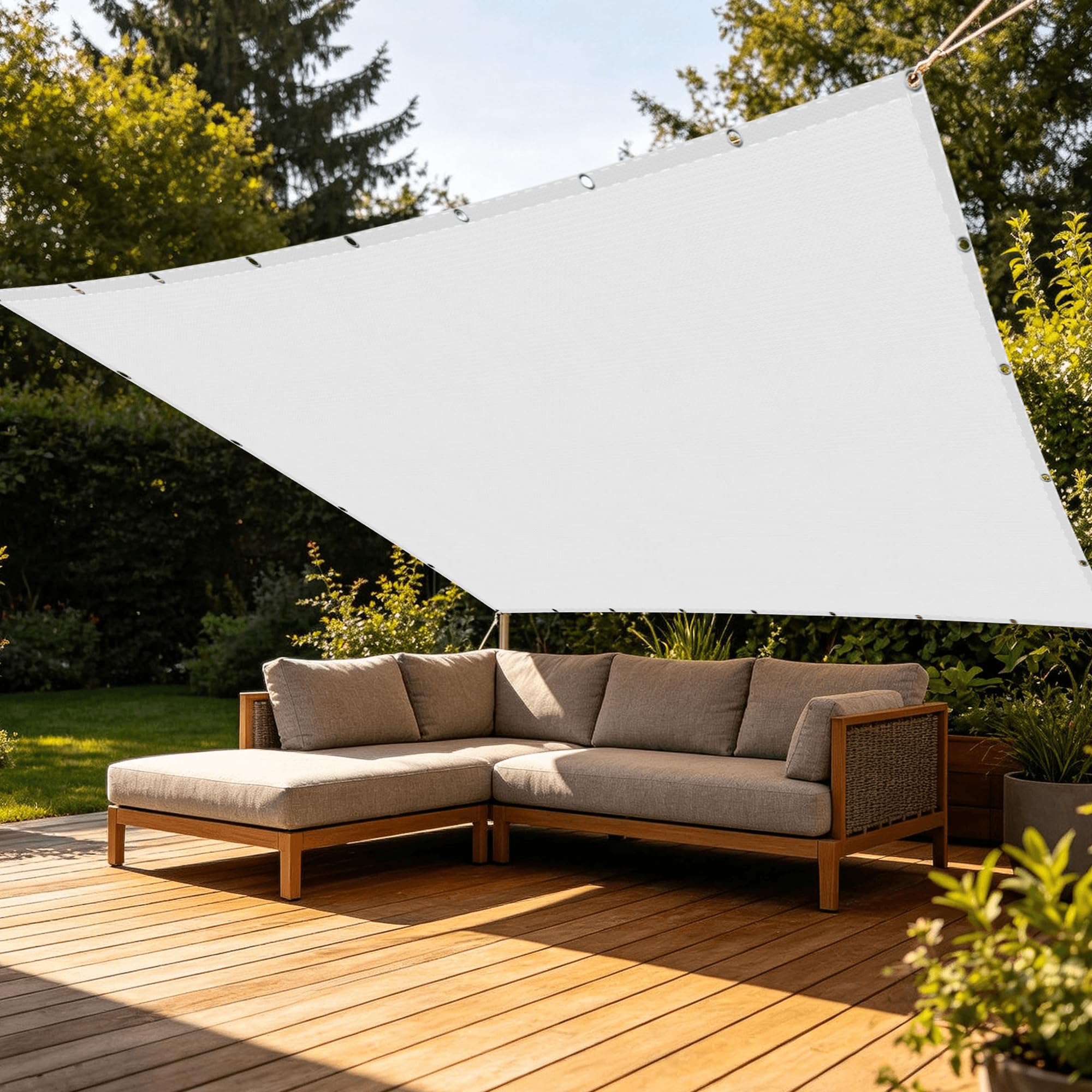 Voile d'ombrage imperméable et antidéchirure blanc 160 x 600 cm anti-UV