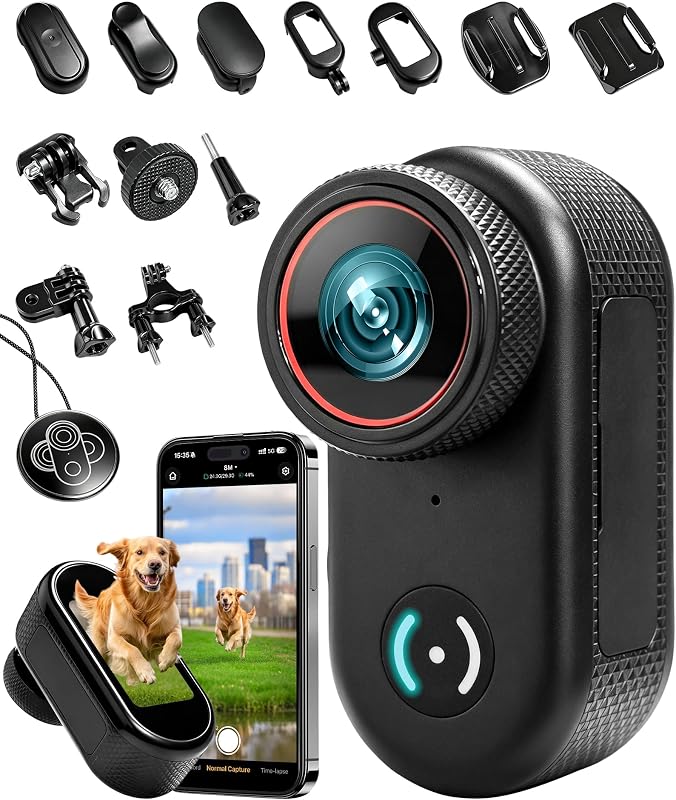 Action Cam 4K Mini Body Cam with WIFI, POV Magnetic Camera