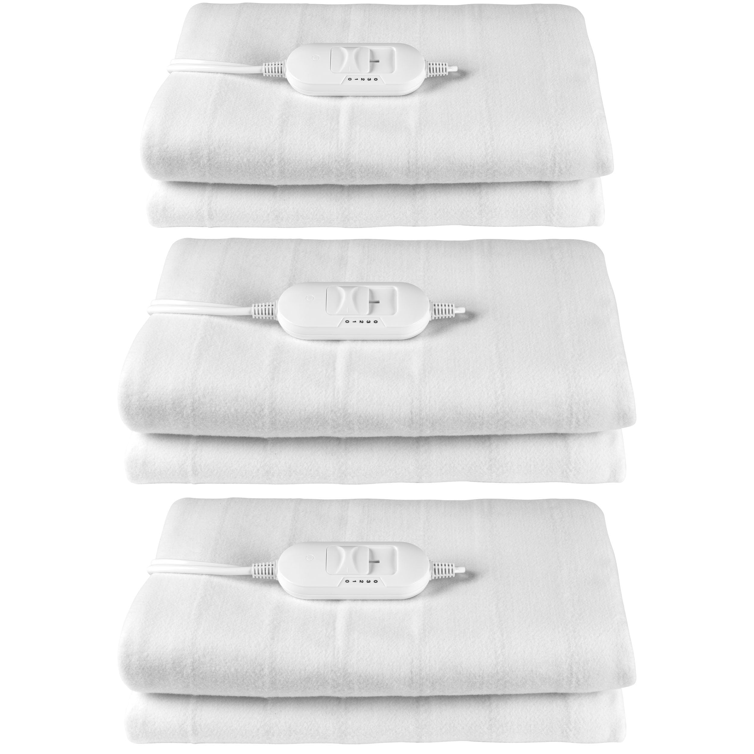 Kleeneze COMBO-8971 Heated Underblanket – Set of 3, Soft Fabric Electric Blanket For Double Beds, Machine Washable, 3 Heat Settings, Detachable Controller, Tie Down, 135 x 120cm Under Bed Cover, 35W