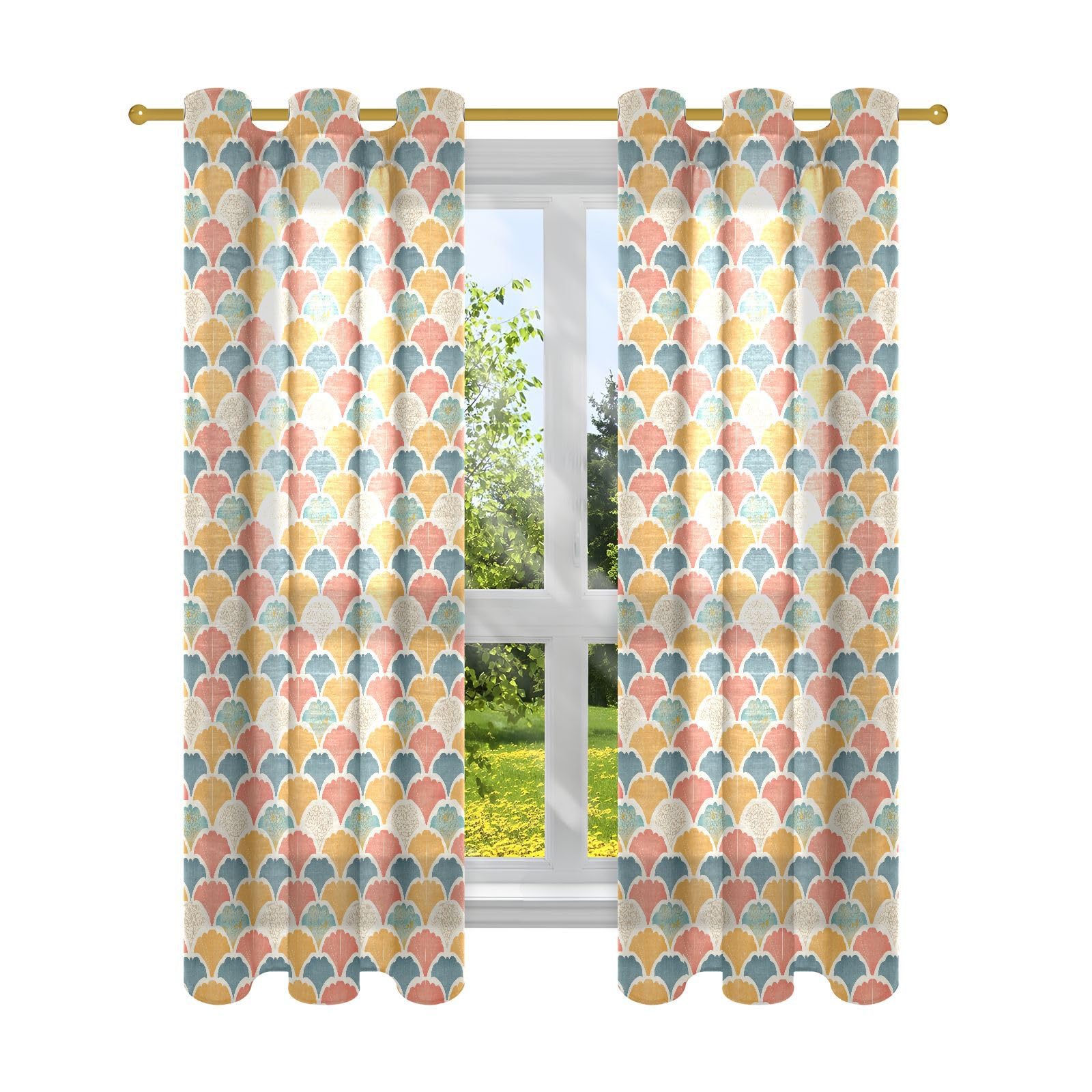 Cortinas largas florales de 63 pulgadas para dar luz natural y alegría a tu apartamento