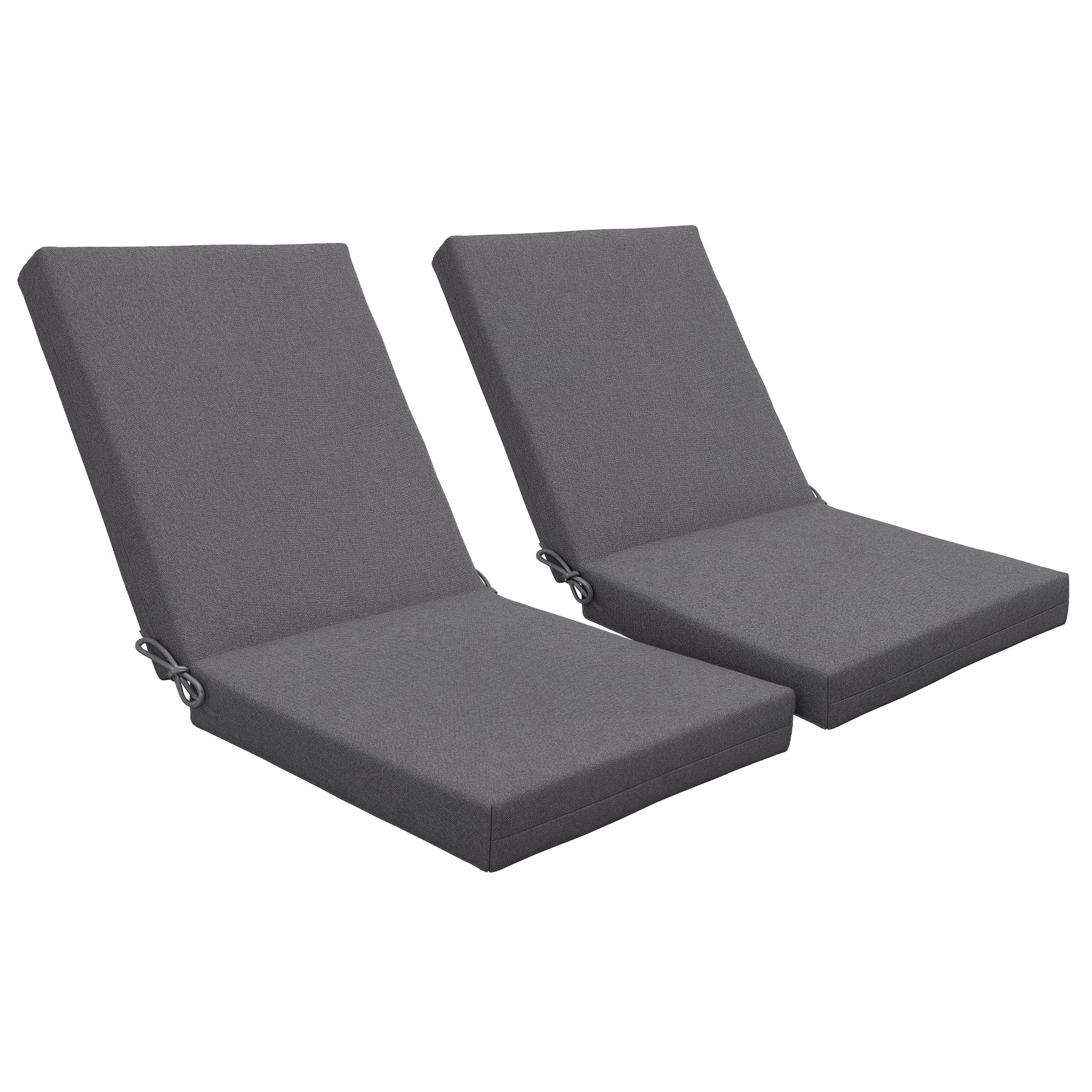 Outsunny Lot de 2 Coussins d'extérieur Chaise 8 cm 112L x 51l cm Gris Foncé