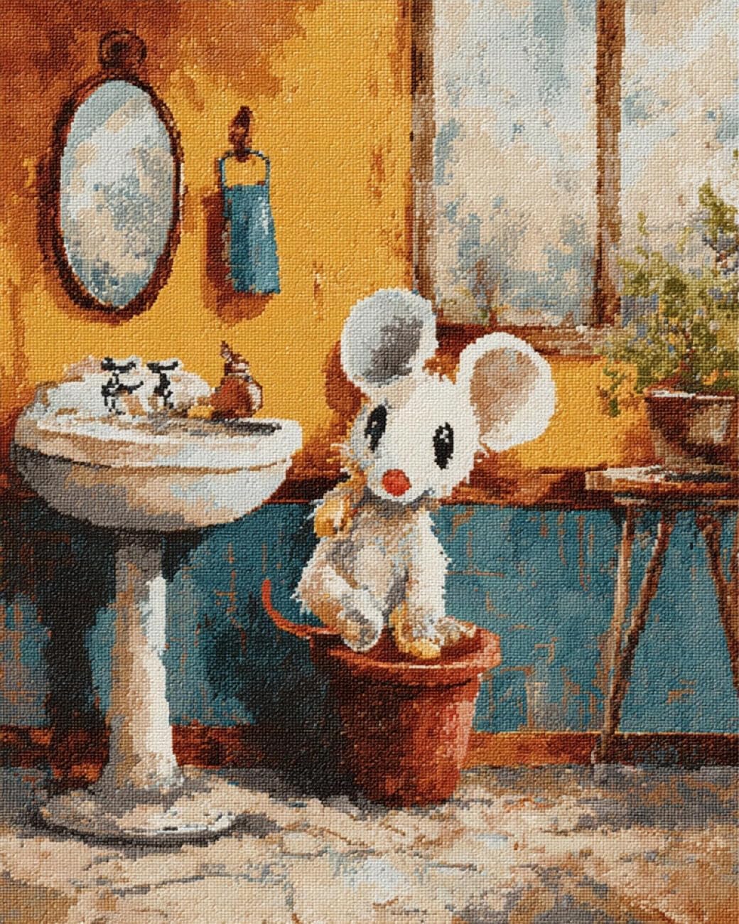 Henypt DIY Latch Hook Rug Kit Fantasy Mouse 90x120cm