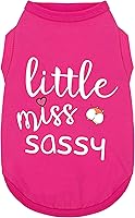 Paiaite 'Little Miss Sassy' Sleeveless Cotton Dog Shirt Vest - Breathable Comfort for Small to Large Breeds, Rose Red S