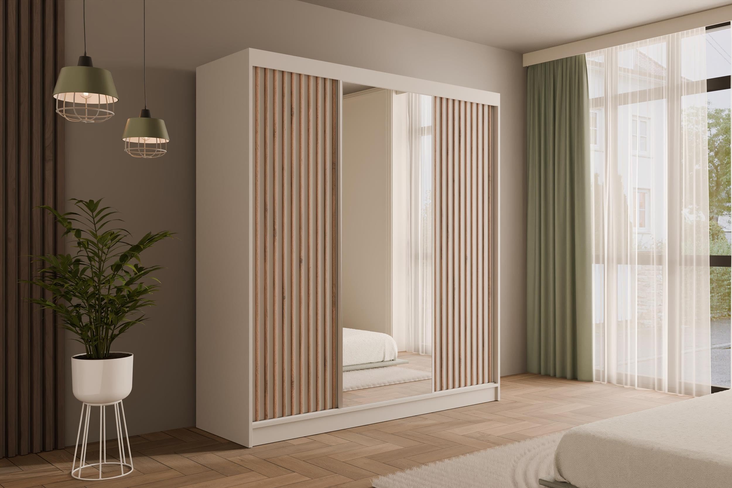 ALTDECOR Schwebetürenschrank mit Spiegel V2-ZENTI - 215X200