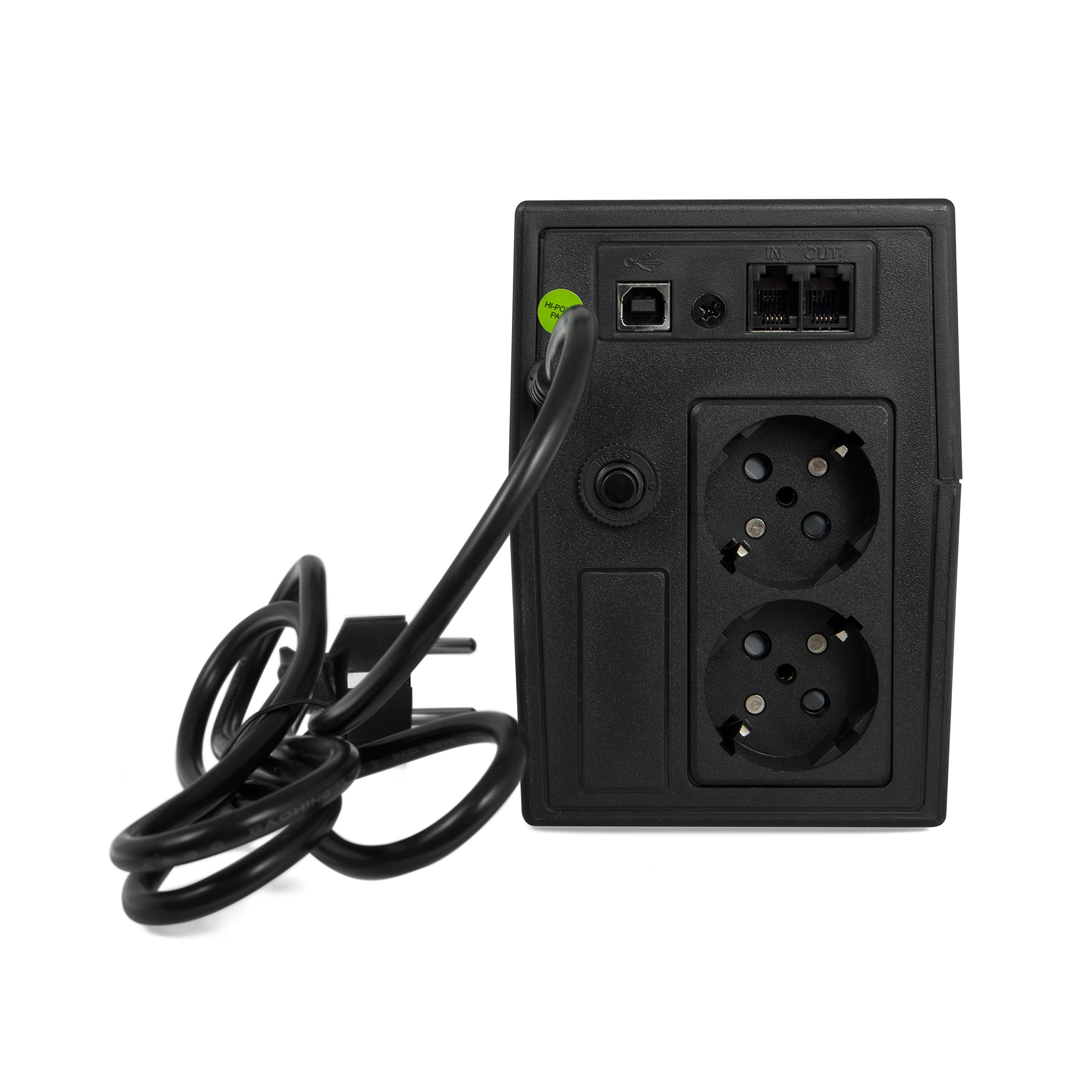 Green Cell® SAI Sistema de alimentación ininterrumpida UPS Potencia 600VA (360W) 230V Fuente de alimentación Continua Line Interactive senoidal AVR USB/RJ11 2X Schuko Tomas con Pantalla LCD