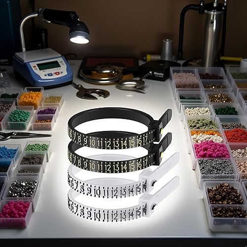 Miniatura 2 de 1 medidor de anillo negro, herramienta de medición de tamaño de dedo reutilizable, herramienta de medición de joyería de tamaño 1-17 tamaño de