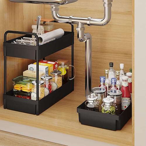 Miniatura 35 de Buzowruil Carrito de almacenamiento rodante de 3 niveles, organizador de estantería móvil, carrito utilitario con ruedas para cocina, baño,