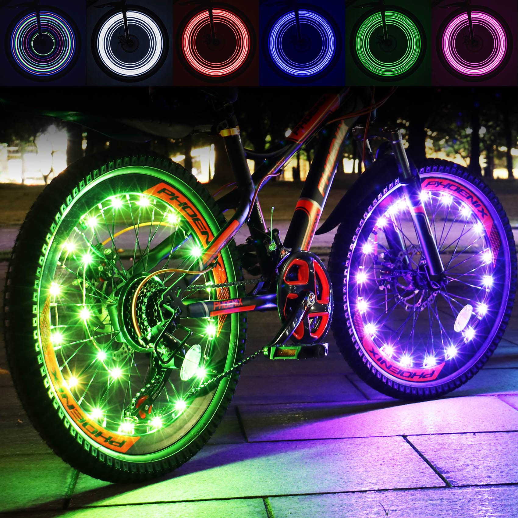 Lumières LED pour roues de vélo, lot de 2 pneus avec piles incluses, cadeau d'anniversaire pour enfants, adultes, garçons, filles