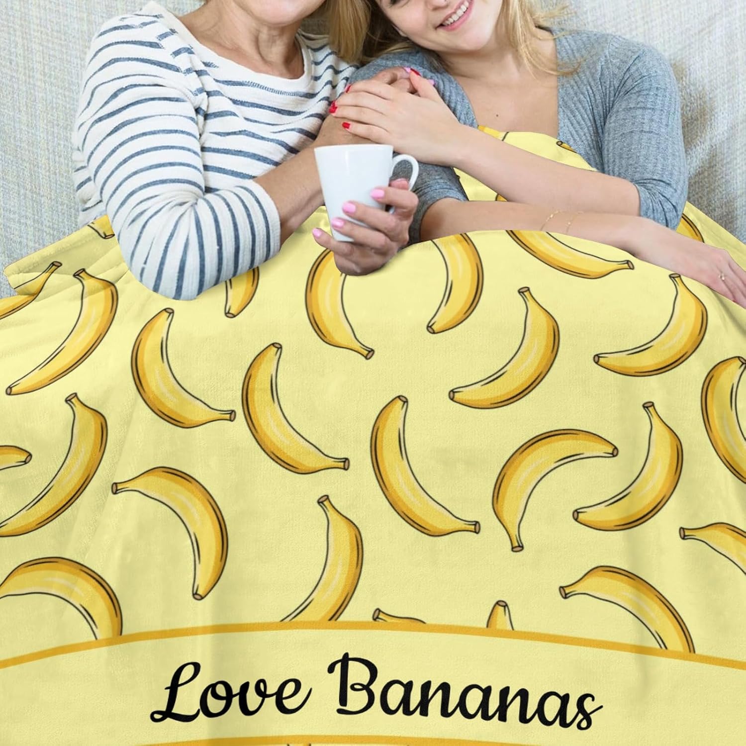 Customized Name Blanket with Banana, Make Your Own Text Blanket for Birthday Christmas Decor Gifts, 60"x80"