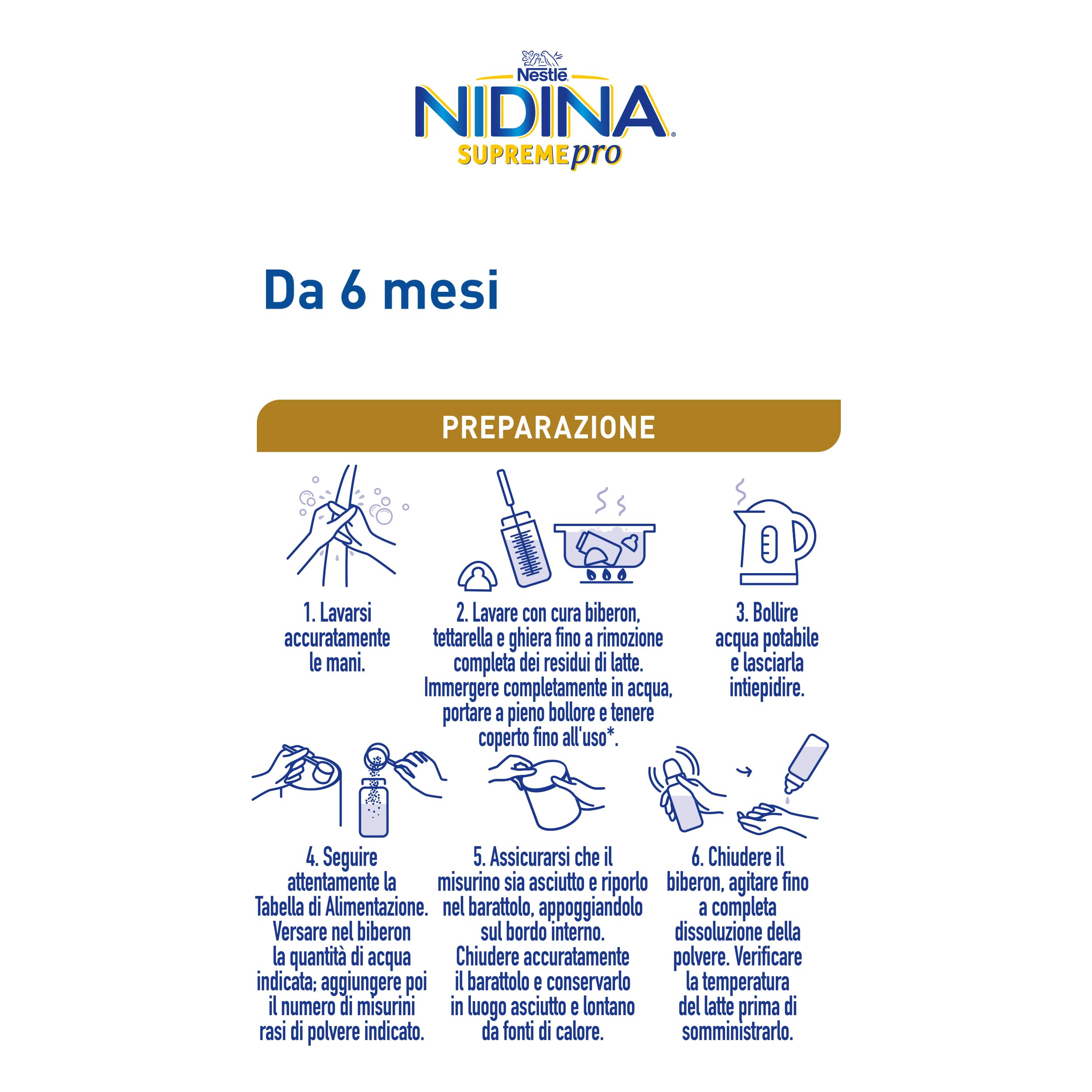 NIDINA SUPREMEpro 2 Latte di Proseguimento Polvere da 6 mesi, Latta 800g