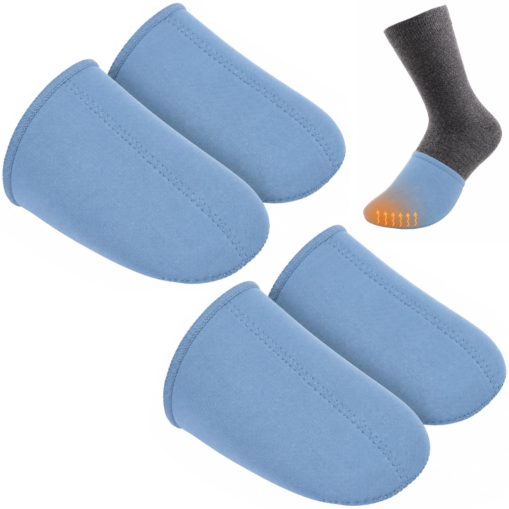 2 Pairs 3mm Neoprene Toe Warmers, L Size Blue Toe Covers Toe Warmer Booties