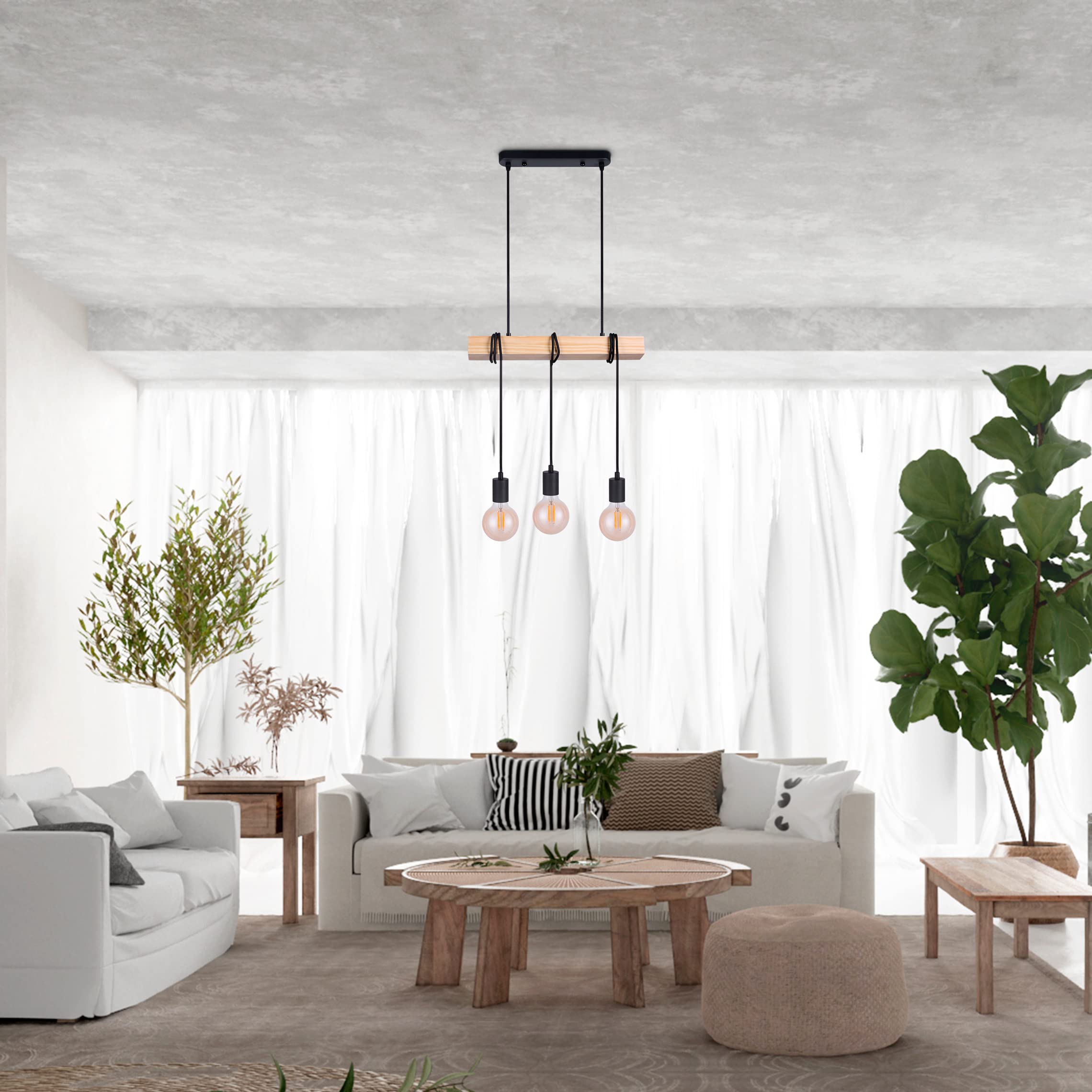 Paco Home Pendelleuchte – Typ 3, Chrom, Mit E27 Fassung – 150 Cm Textilkabel, Kürzbar