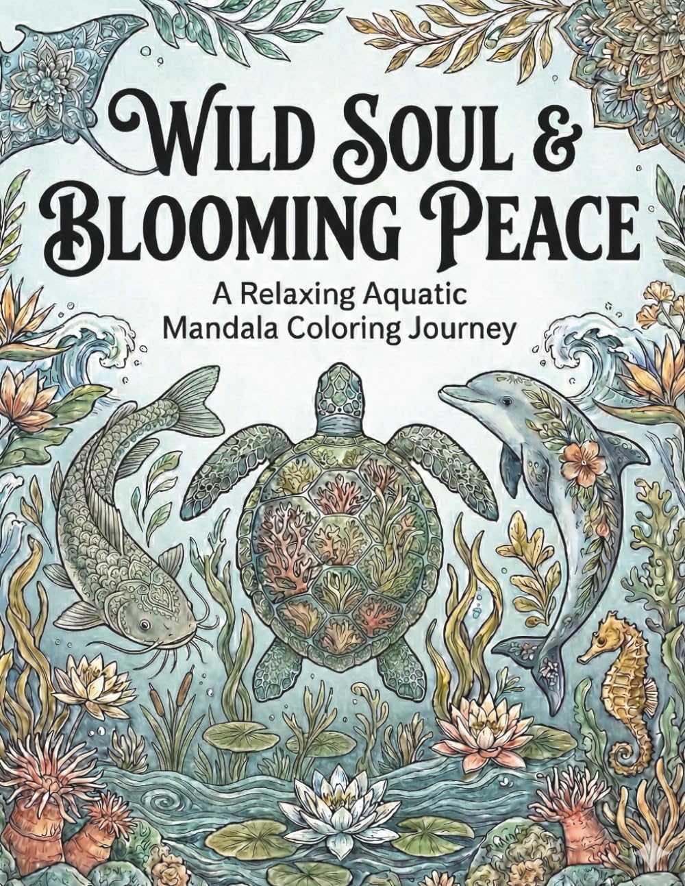 Wild Soul & Blooming Peace: A Relaxing Aquatic Mandala Coloring Journey (Wild Soul & Blooming Peace Coloring Series)