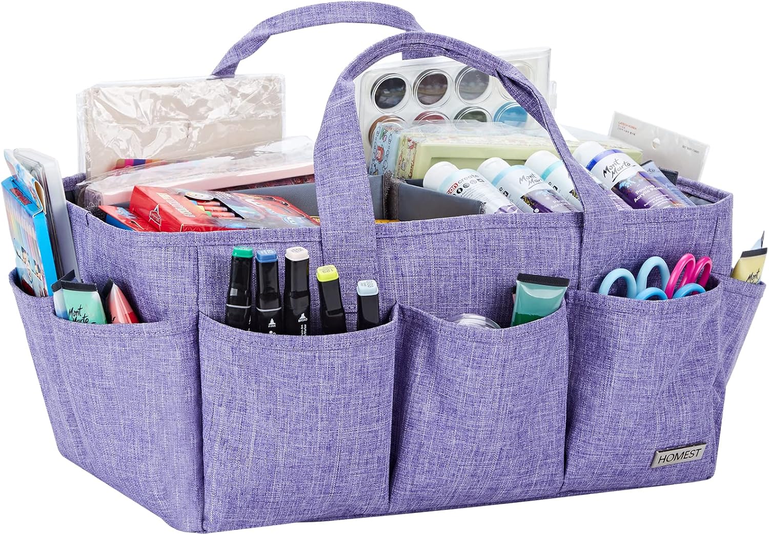 HOMEST Craft Organizer Tote Bag with Multiple Pockets