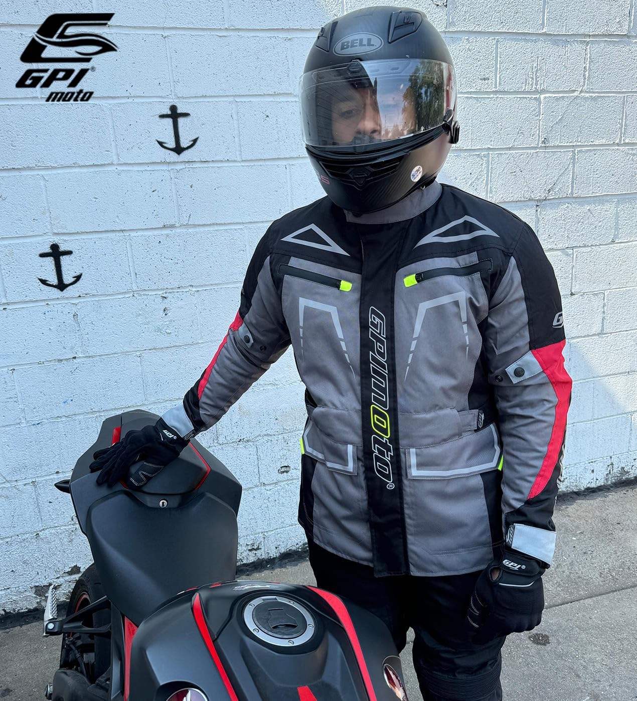 GPI MOTO Adventure/Touring Motorcycle Jacket for Men Oxford Fabric Detachable Liner for enduro Biker CE Armor & Waterproof