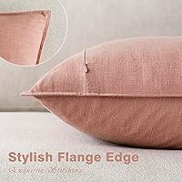 Vista 234 de Foindtower Paquete de 2 fundas de almohada decorativas de lino y liso, funda de cojín decorativa suave, estilo bohemio campestre para silla, sofá