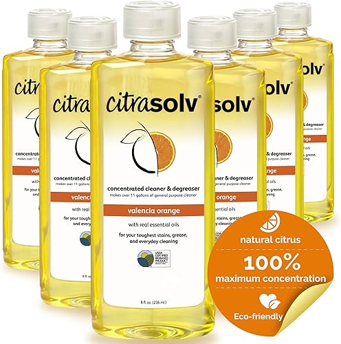 Citra Solv Limpiador y desengrasante concentrado para el hogar, aroma a naranja Valencia, 8 onzas líquidas, solución de limpieza segura, eficaz y