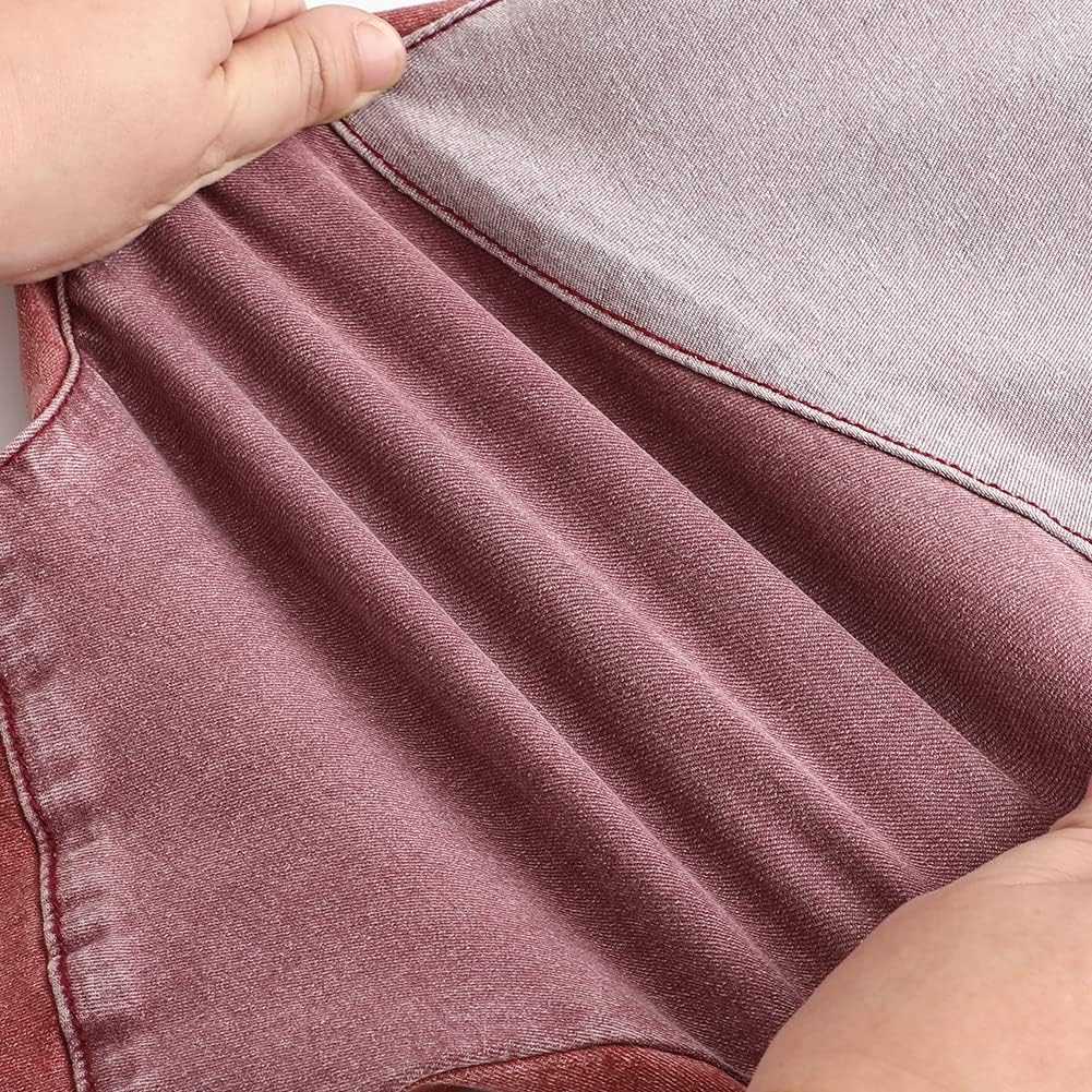 THUNDER STAR Women High Waist Patchwork Jeans Stretchy Denim Pants - Image 2