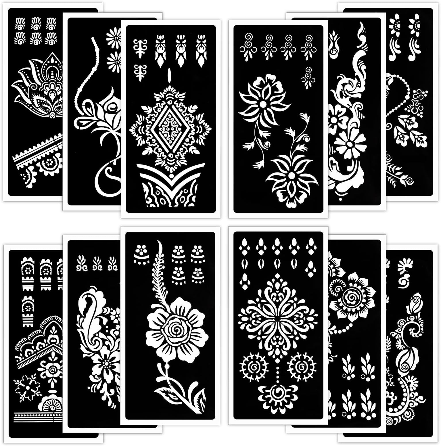 Amazon.com: Qpout Tattoo Stencils For Kids Adults, 12 Sheets Henna