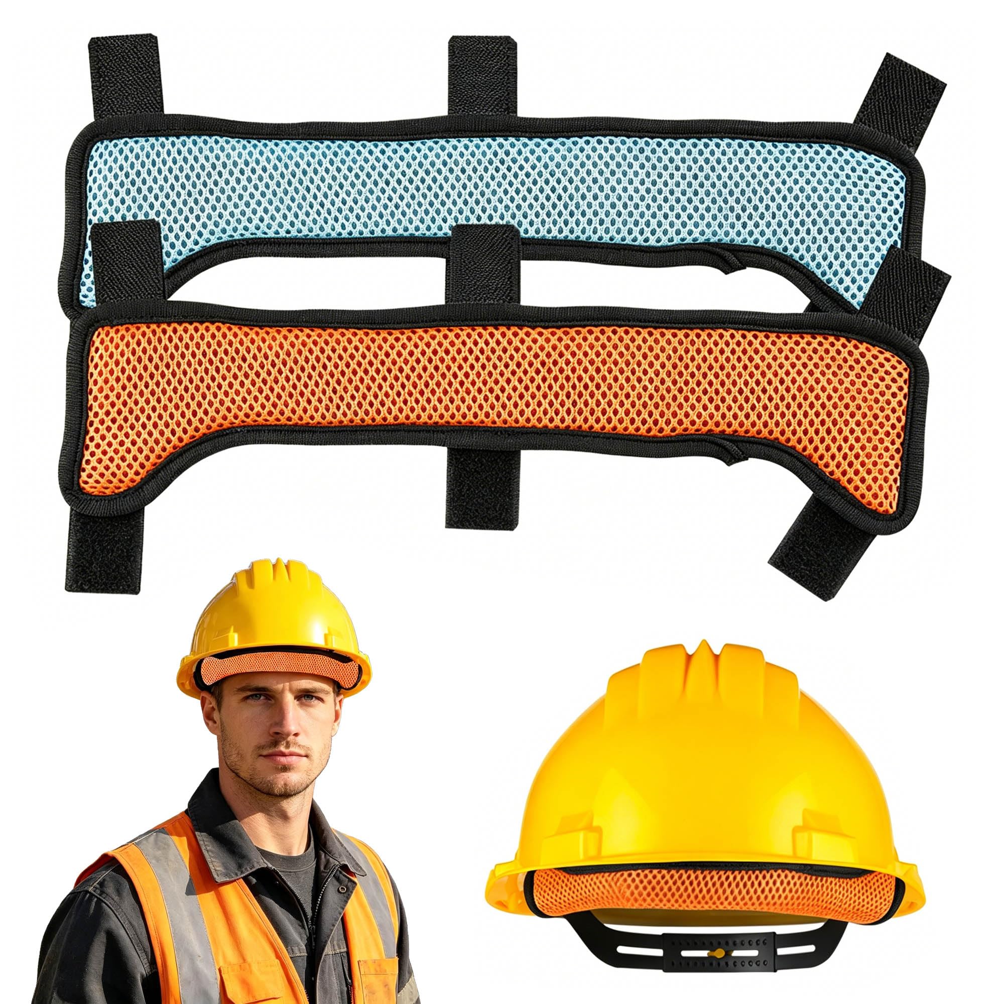 Opaska przeciwpotowa do kasku ochronnego, wielokrotnego użytku, nadaje się do prania, siatkowa, oddychająca wkładka Hardhat Liner, absorbująca pot, do prac budowlanych, jazdy na rowerze, na
