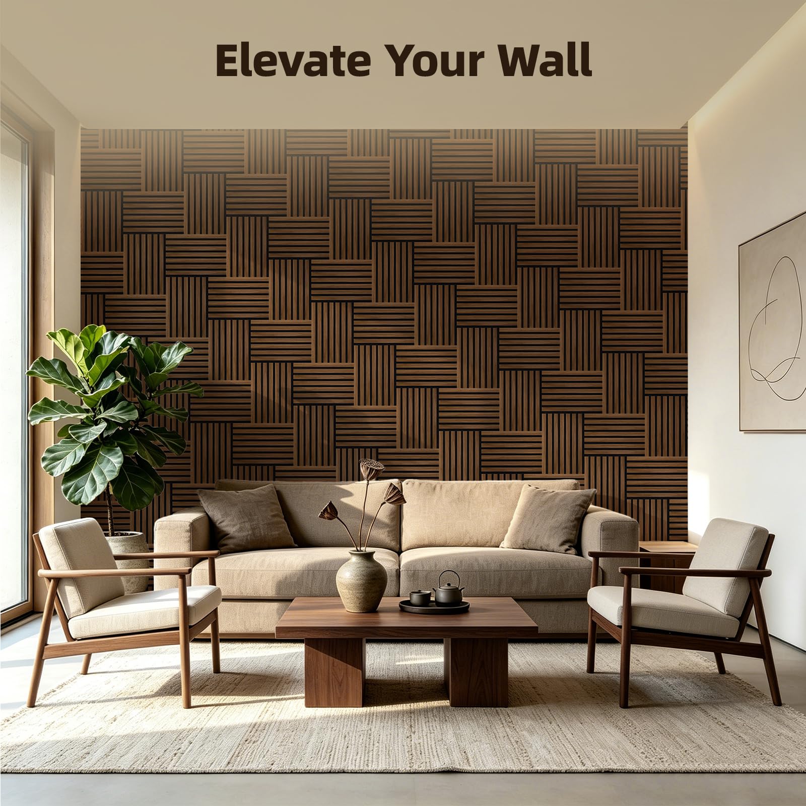 Vieshful Set da 20 Pannelli MDF Legno Acustici Flessibili 28x40cm Noce | Doghe Parete per Colonne e Curve, Pannelli 3D per Ridurre l'Eco e Migliorare l'Acustica, Decorazione Fai-da-Te