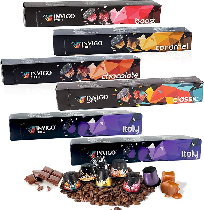 60 INVIGO Coffee Capsules VARIETY PACK Nespresso Original Line