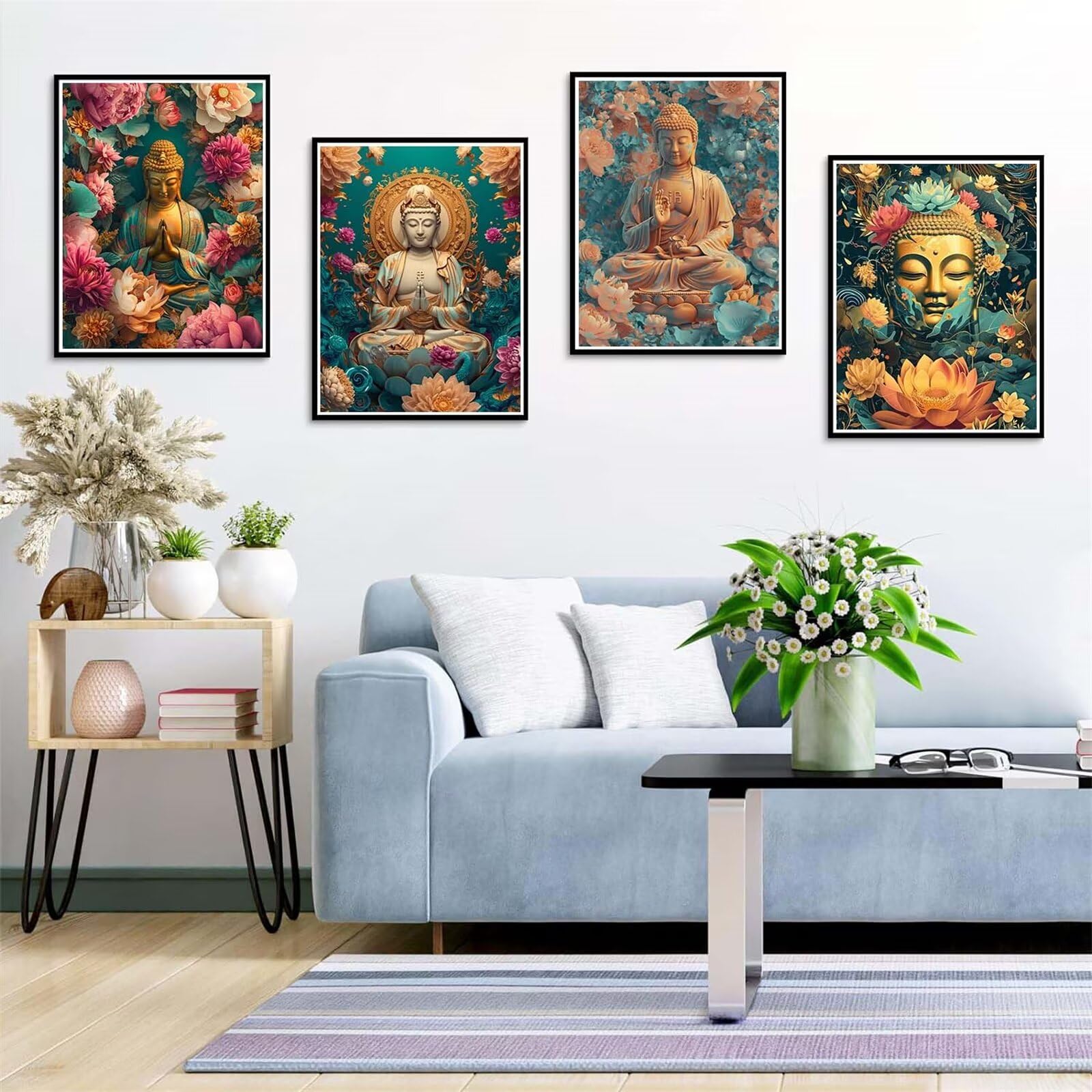 Diamond Painting 4er Set - 5D DIY Diamant Bilder 30x40cm Für Erwachsene