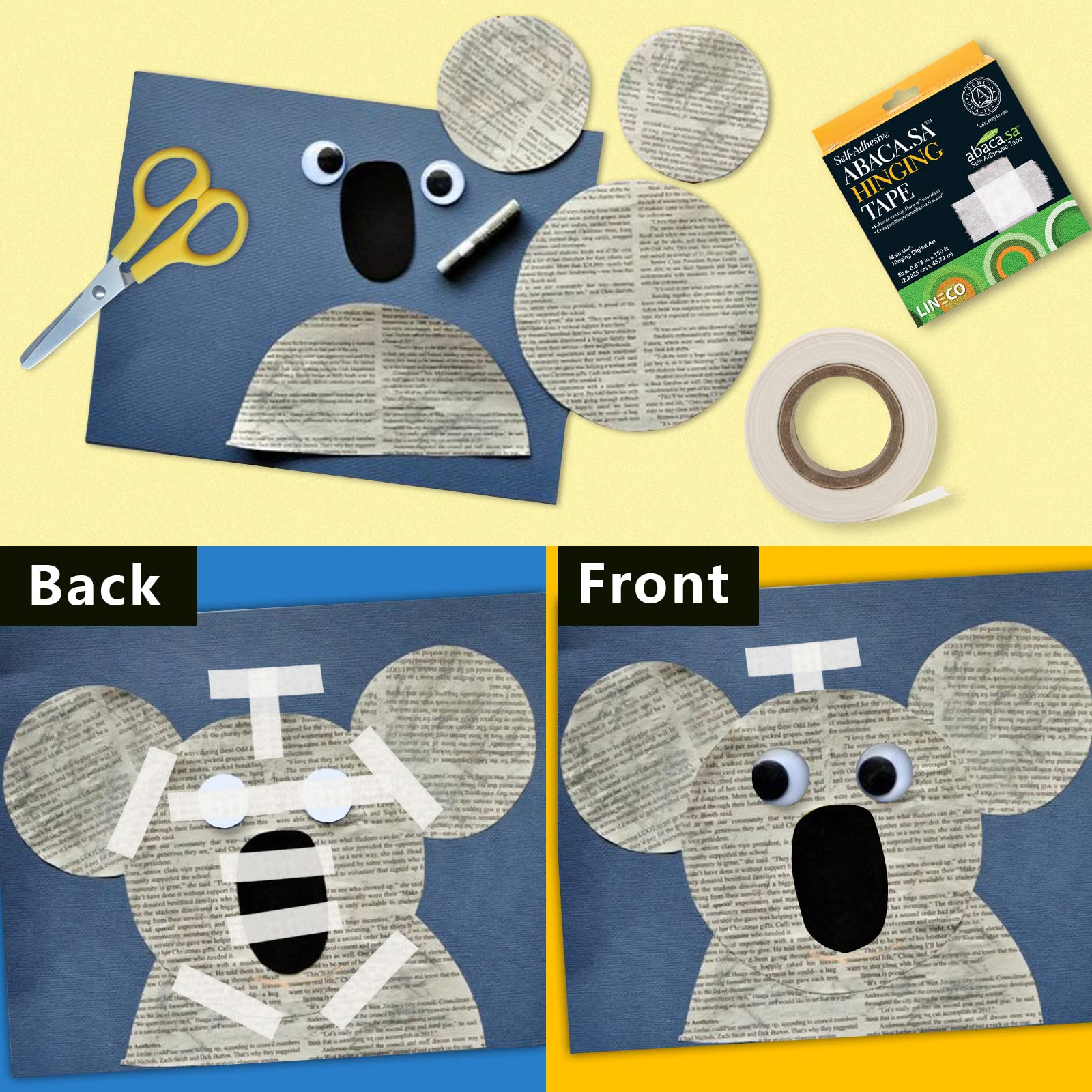 Amazon.co.jp: Lineco アーカイブ粘着式アバカペーパーヒンジテープ