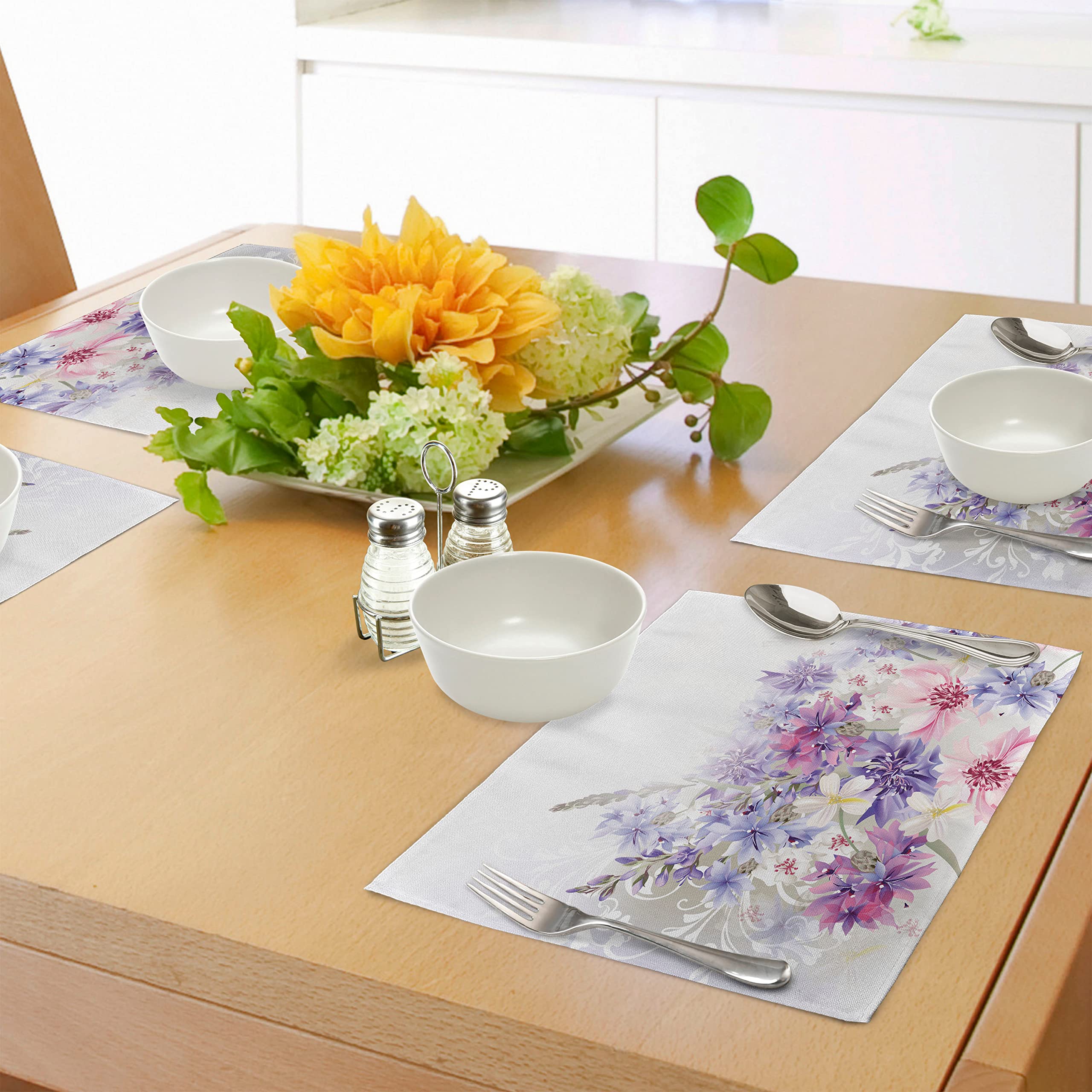 Runner Da Tavolo ABAKUHAUS Eiffel 40x180 Cm – Lavanda Flora Primavera, Rettangolare Per Cucina