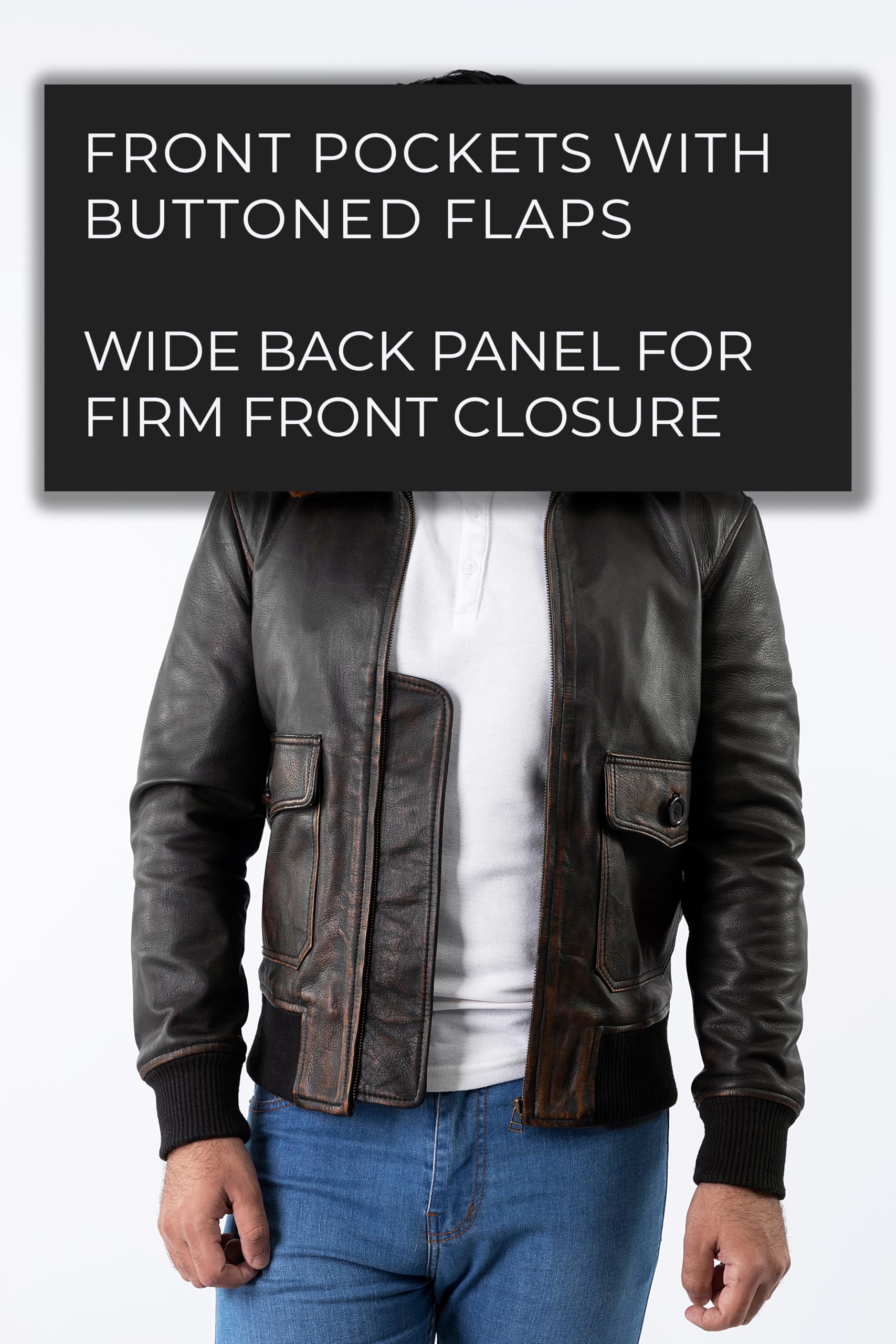 Chaqueta de aviador de piel auténtica para hombre, con cuello de piel artificial desmontable, chaqueta de cuero envejecido para hombre
