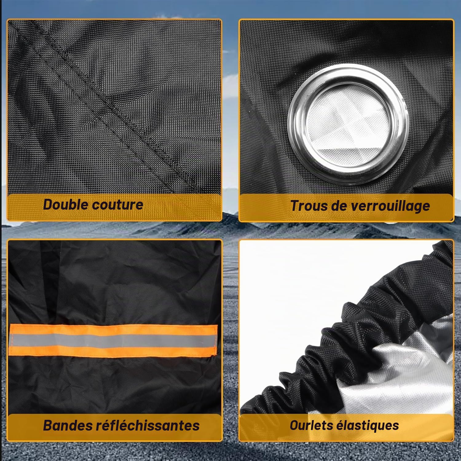 EVRBUL Housse de véhicule à 3 roues anti-poussière et imperméable pour moto compatible avec Can-Am Ryker 600 Ryker 900 Ryker Sport Ryker Rally Edition jusqu'à 261,6 cm
