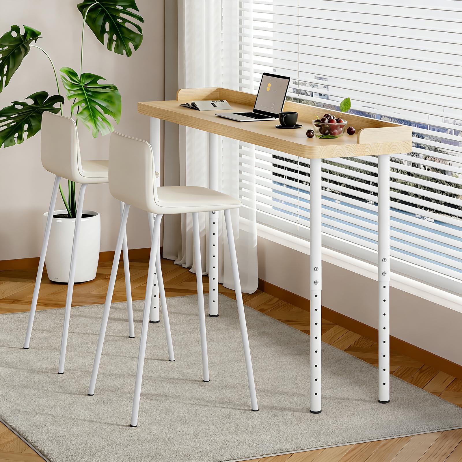 QLLY Adjustable Round Desk Leg, 60-100c / 24-40 inch, Hoe Office DIY