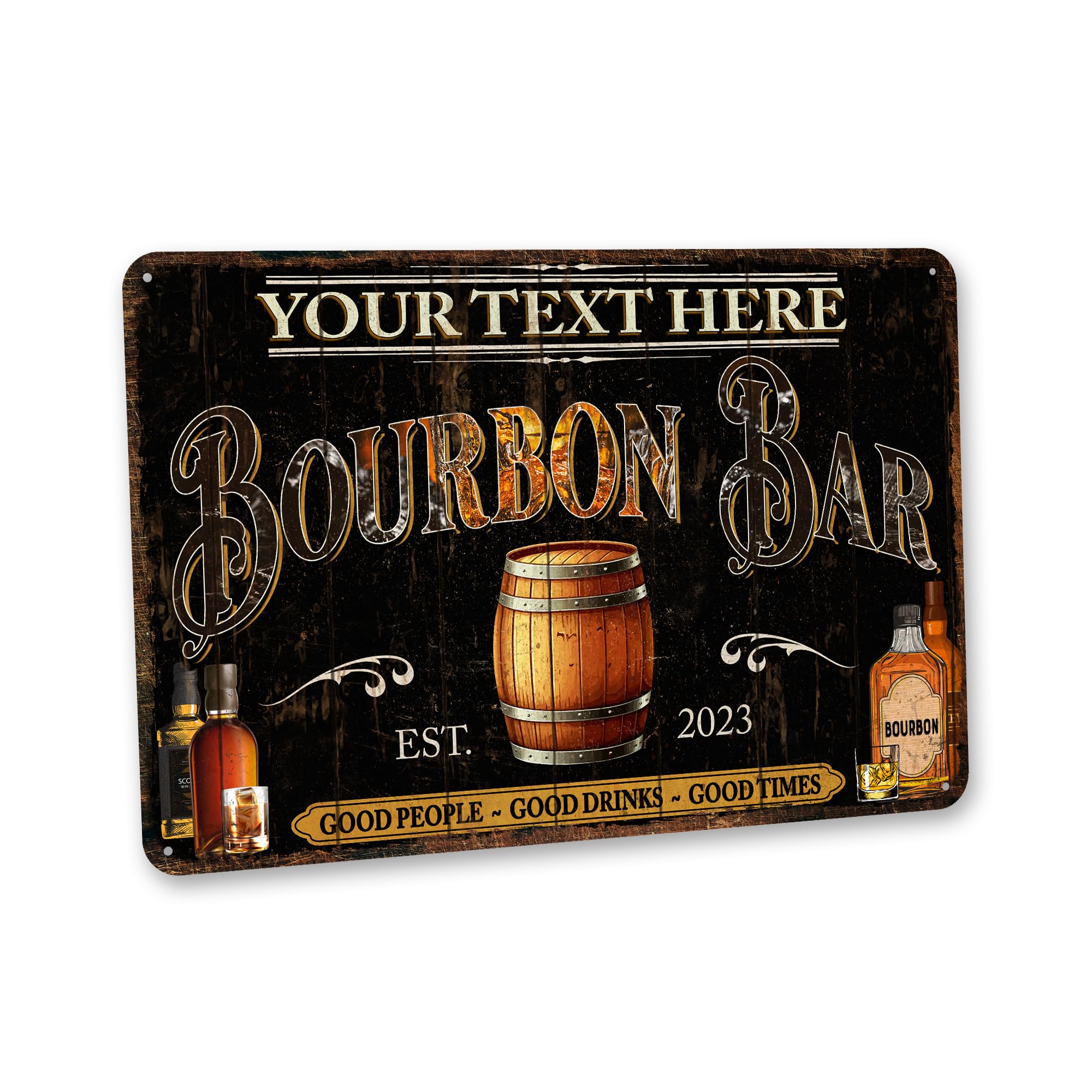 Custom Bourbon Bar Sign Personalized - Man Cave & Home Decor - Made in USA, Wall Mountable - Bar Decorations 108122002196