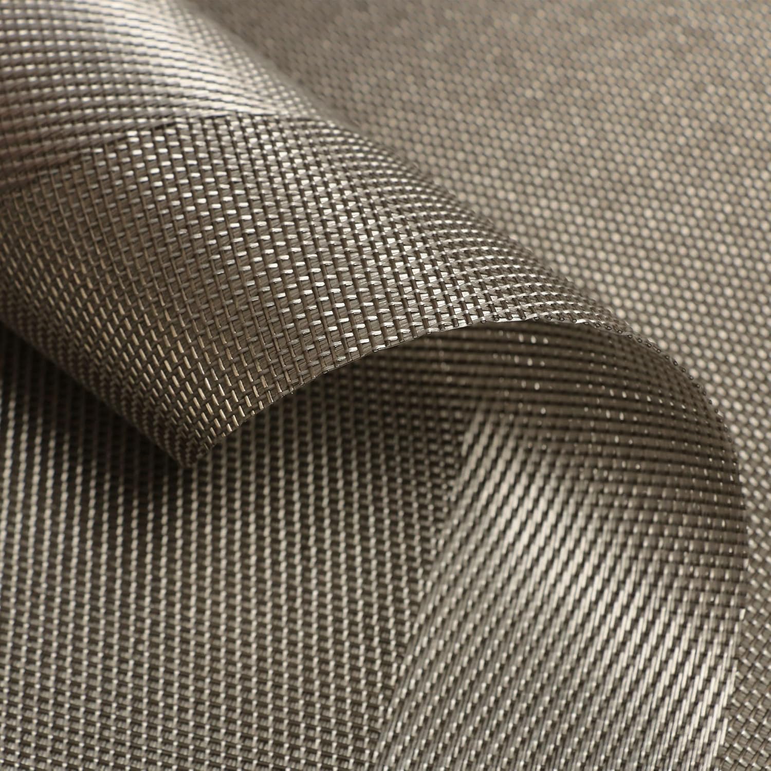 Famibay Grey Washable Placemats and Coasters Set of 6 Woven Vinyl Table