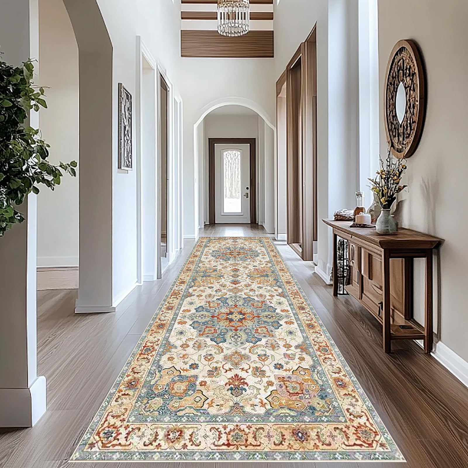 Rug Runners for Hallway Non Slip Carpet Runners for Hallways Long Kitchen Rug Washable Hall Runner mat 40 x 250 cm Area Rug Absorbent Carpet Floor Mat Narrow Corridor Rug Runner for Entrance Stair