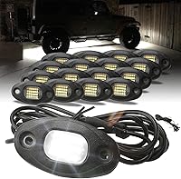 Vista 13 de SUNPIE 8 cápsulas de luces LED de roca blancas – Carcasa de aluminio, conexión rápida, 24 chips de alta potencia, cables de extensión de 4M, 6000K