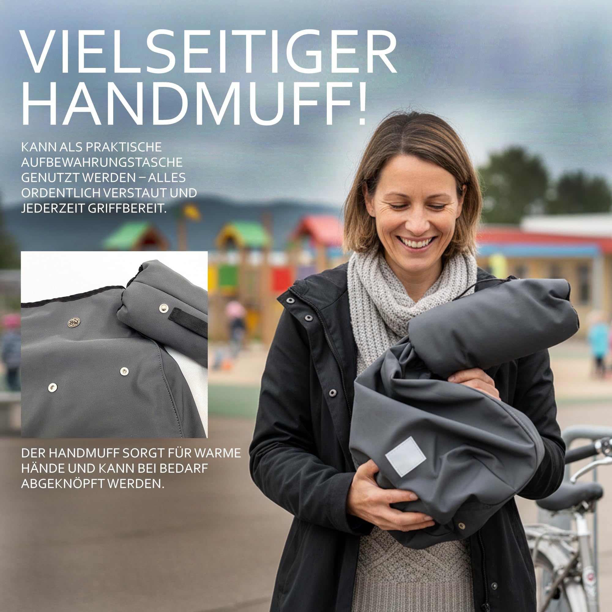 BambiniWelt by Rafael K. Jambières pour enfant - Couvre-jambes pour siège de vélo - Chancelière Römer avec manchon en micropolaire - Coupe-vent et imperméable
