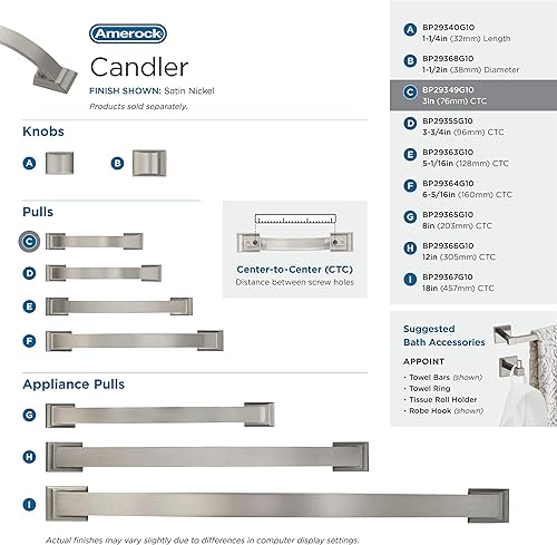 Miniatura 4 de Amerock Candler - Tirador de electrodoméstico (centro a centro, cobre cepillado), BP29349G10, 120.00 volts