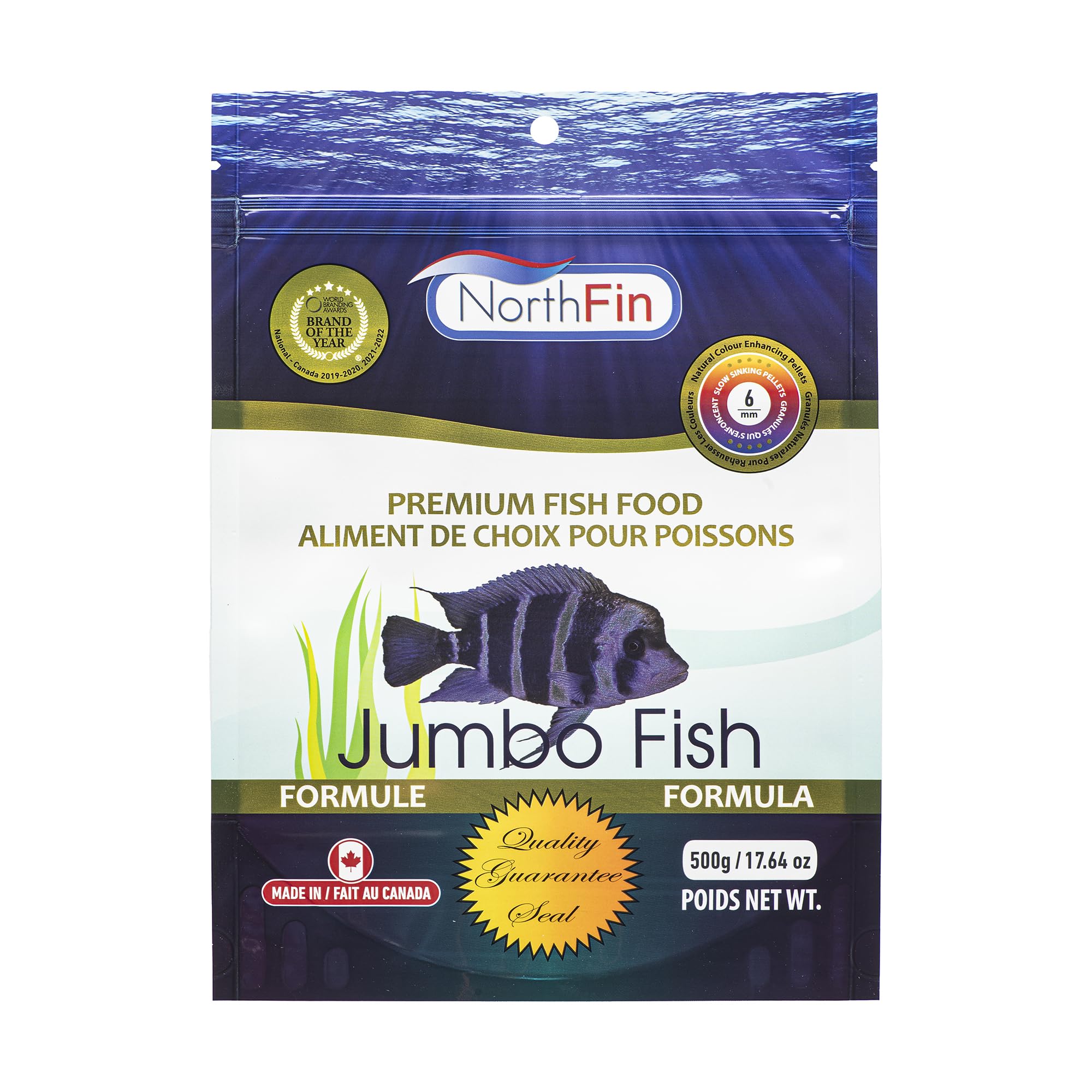 Northfin Fish Food Jumbo Formula Slow Sinking Pellets (6mm 500g)