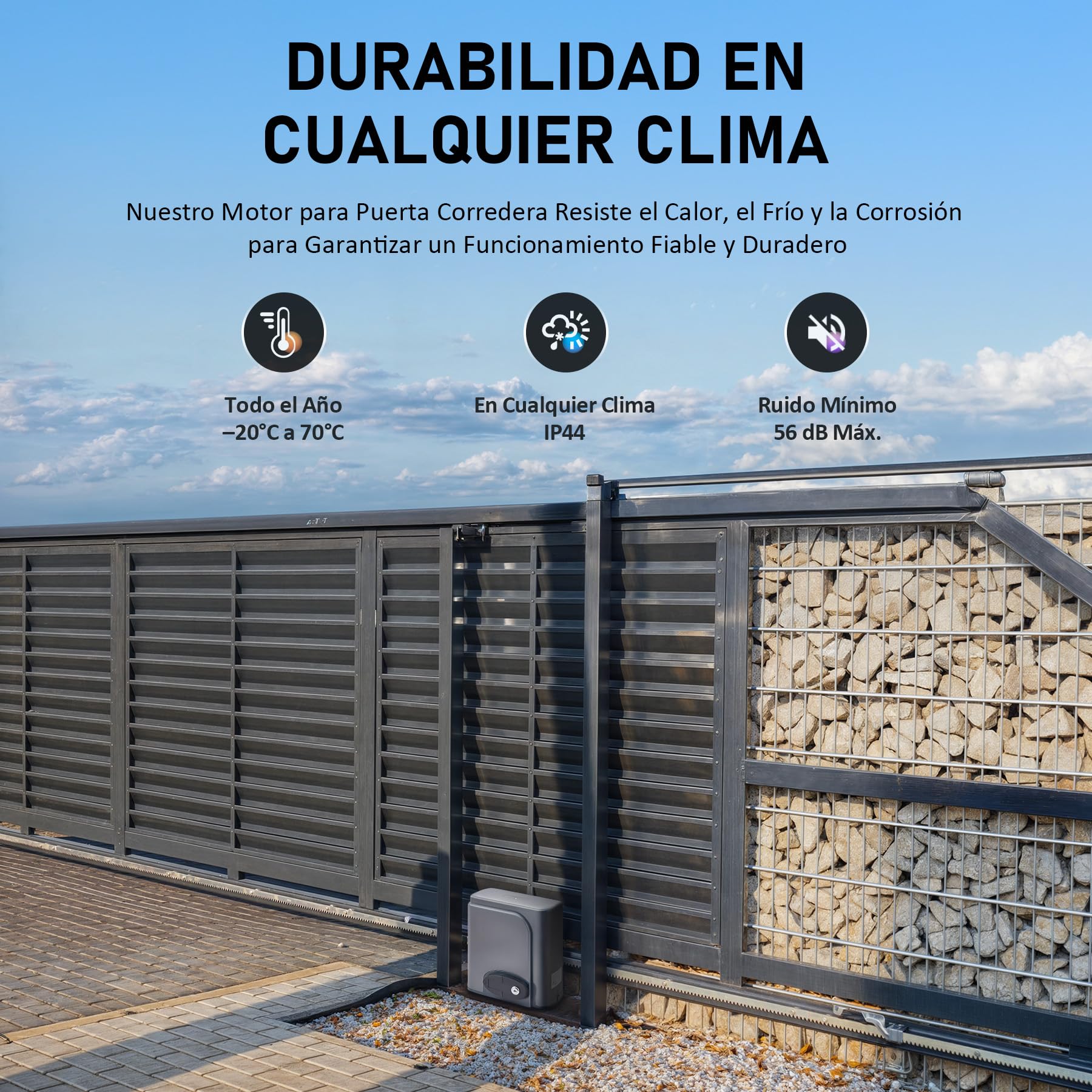CO-Z 600KG Motores Puertas Correderas 280W Motor Puerta Garaje con 4M Cremallera de Acero, 2 Control Remoto, para Jardín, Garaje