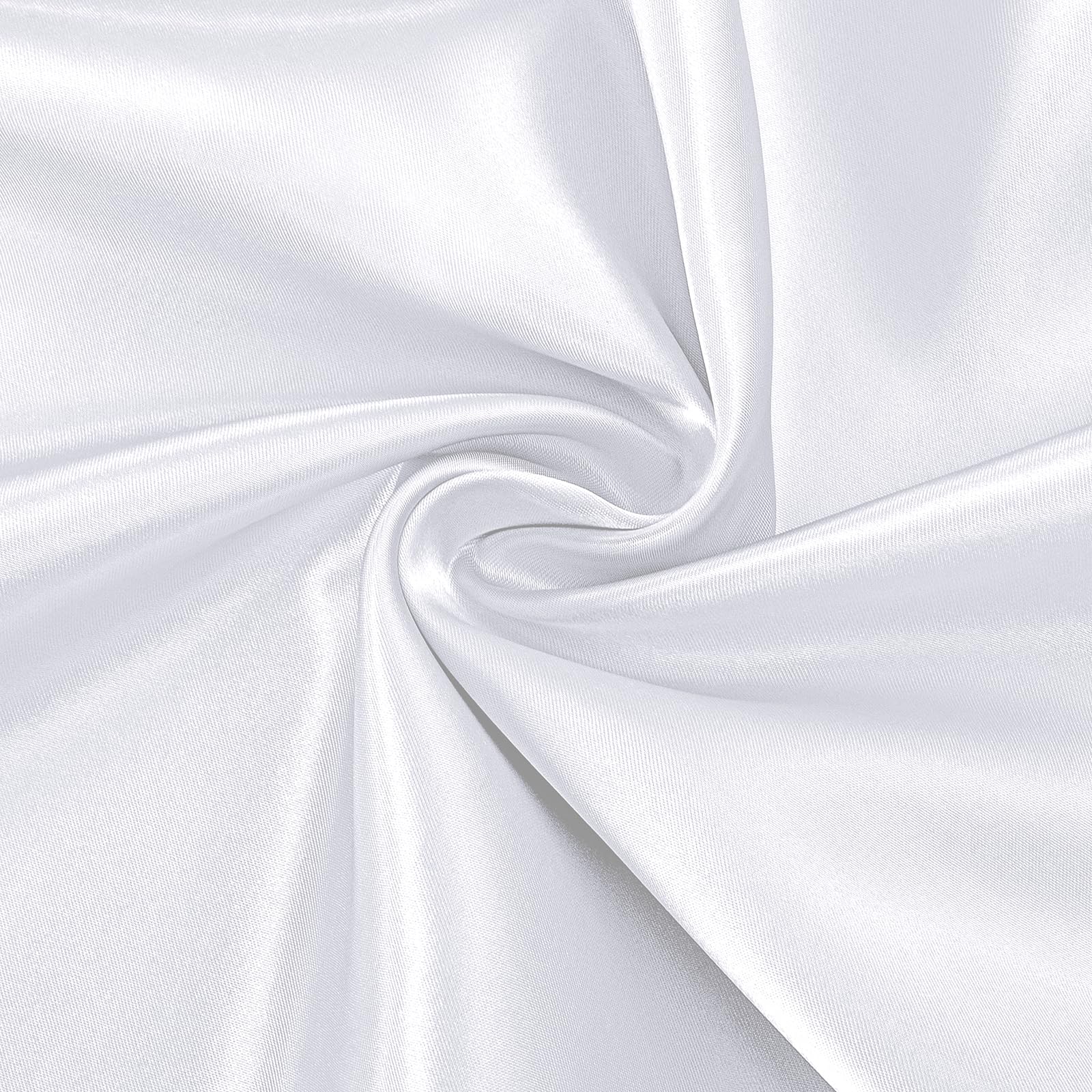 Horbaunal White Satin Fabric, 60" Wide, 2 Yards, Soft Charmeuse Satin Fabric for DIY Crafts Decorations Costume