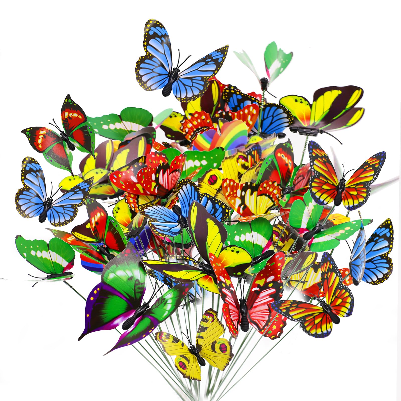 Tuxiaobu 24 Pcs Butterfly Garden Decor Stakes