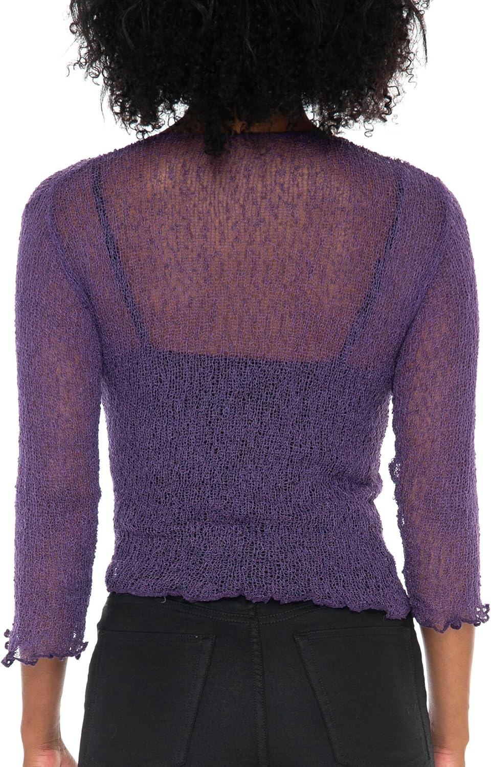 SHU-SHI Sheer Shrug for Women Mesh Knit Cover Up Lightweight Dressy Cardigan for Summer Tie Top Wrap - Image 6