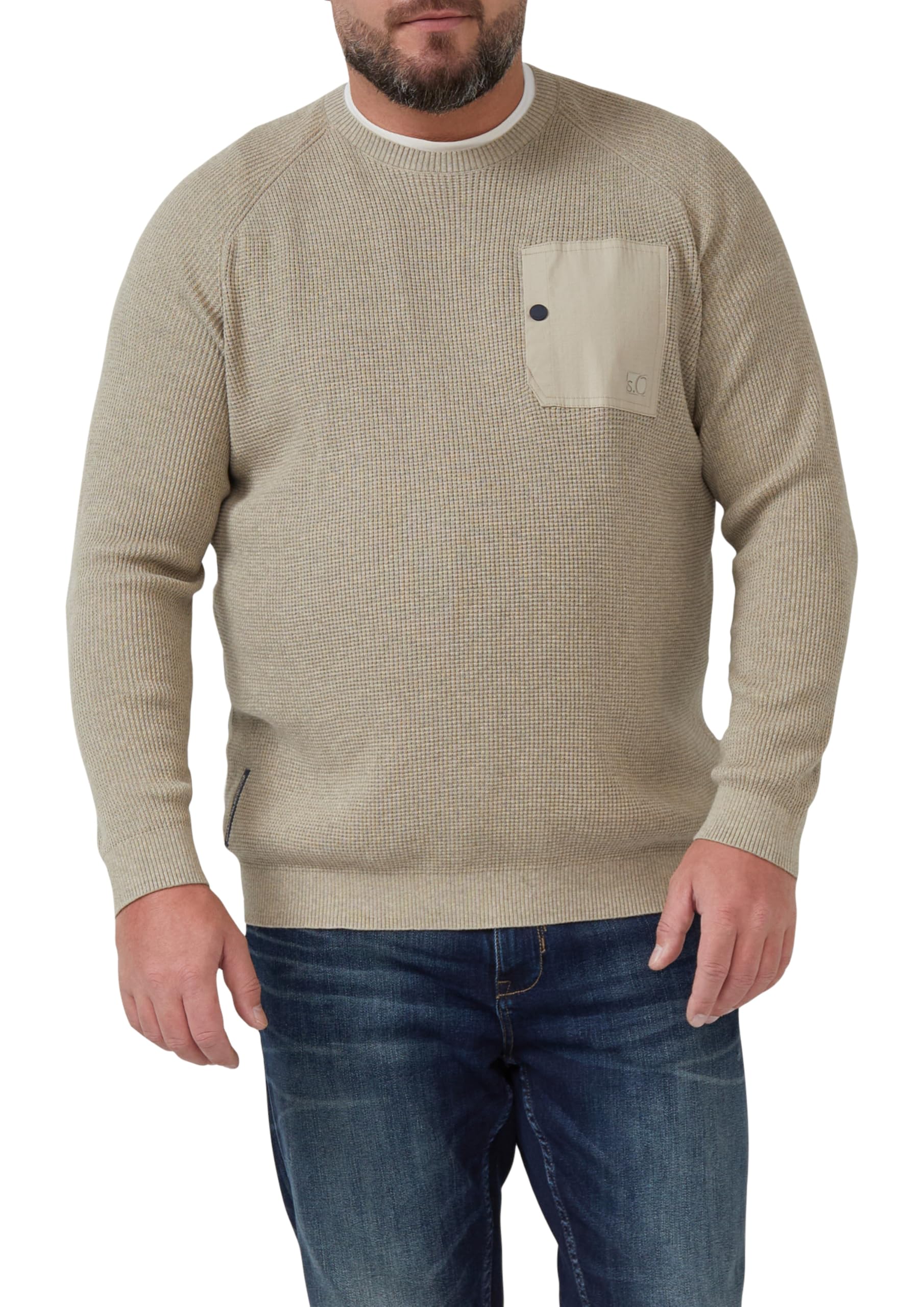 s.Oliver Baumwoll-Pullover mit aufgesetzter Brusttasche