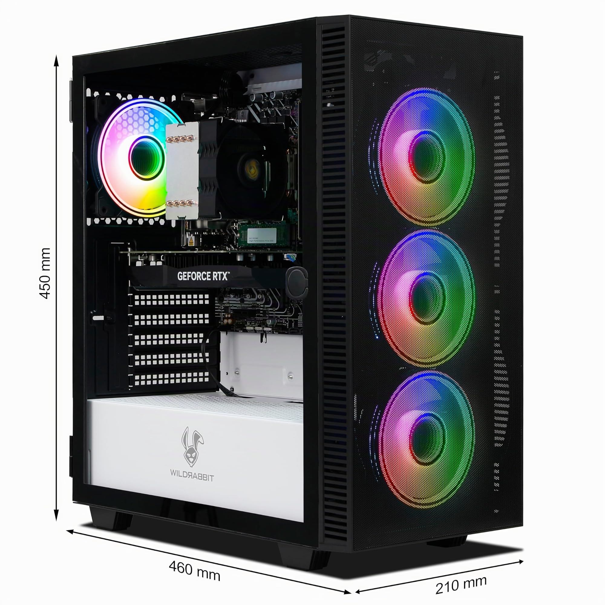 Ankermann Archon Gaming PC | Intel Core i7-13700F | Nvidia GeForce RTX 3050 6GB | 16GB DDR5 RAM | 1TB NVMe SSD | Windows 11 | WLAN & Bluetooth | MS Office 2024