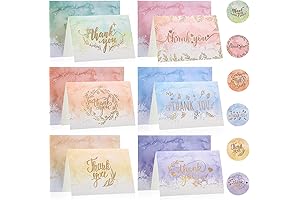 72 Pcs Watercolor Thank You Cards with Envelopes: Treasured Expression of Gratitude