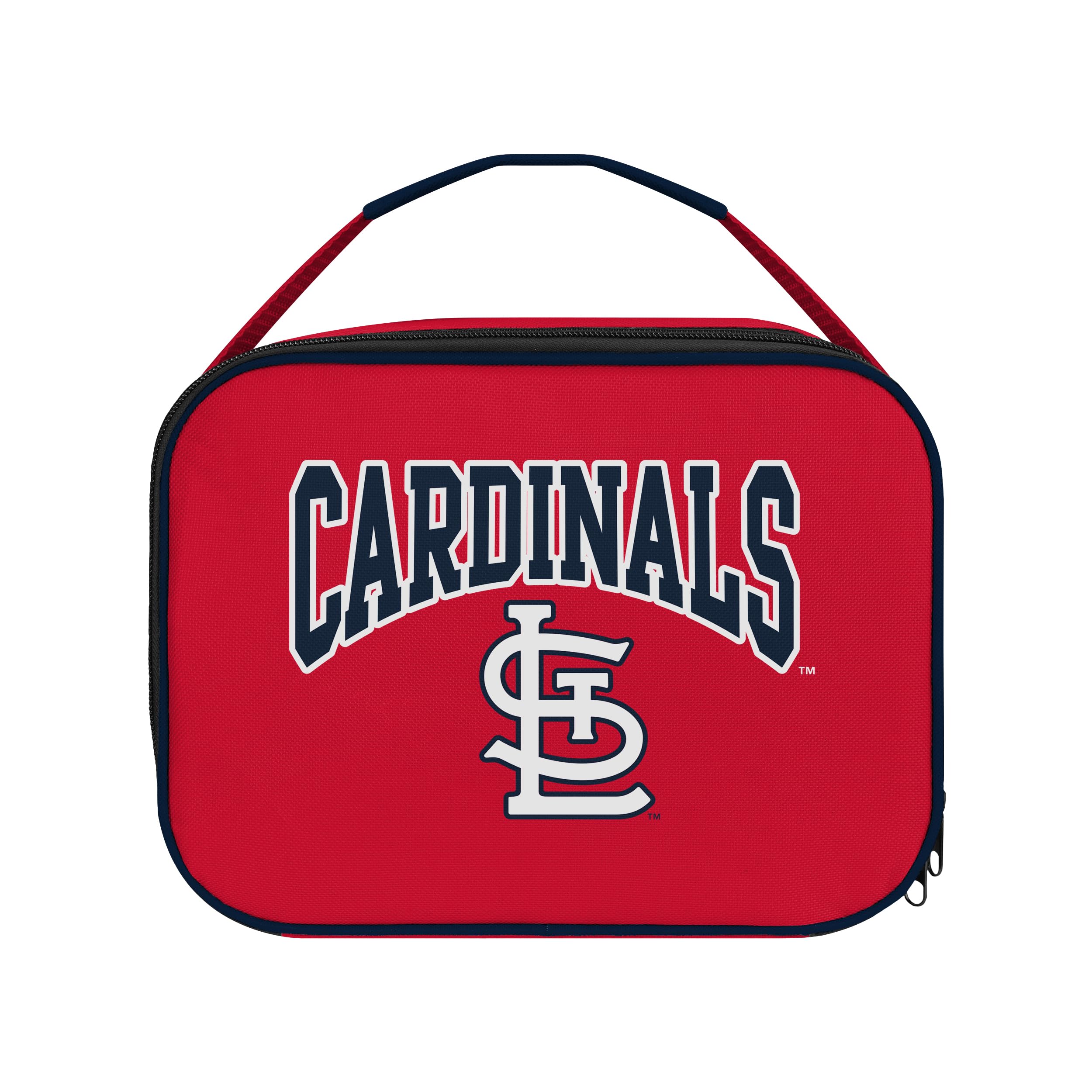 FOCO MLB Unisex-Adult Officially Licensed Wordmark Team Color Big Logo Baseball Zip Closure 7L Lunch Bag - St. Louis Cardinals