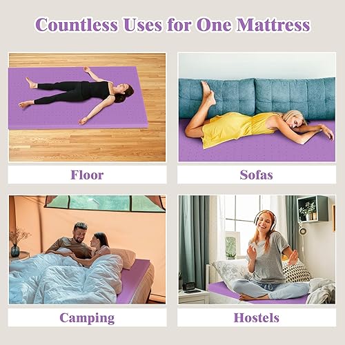 Vista 7 de Airensky Cubrecolchón de Espuma Viscoelástica de Gel Refrescante de 2 Pulgadas, Tamaño Individual - Cubrecolchón Certificado CertiPUR-US, Alivio