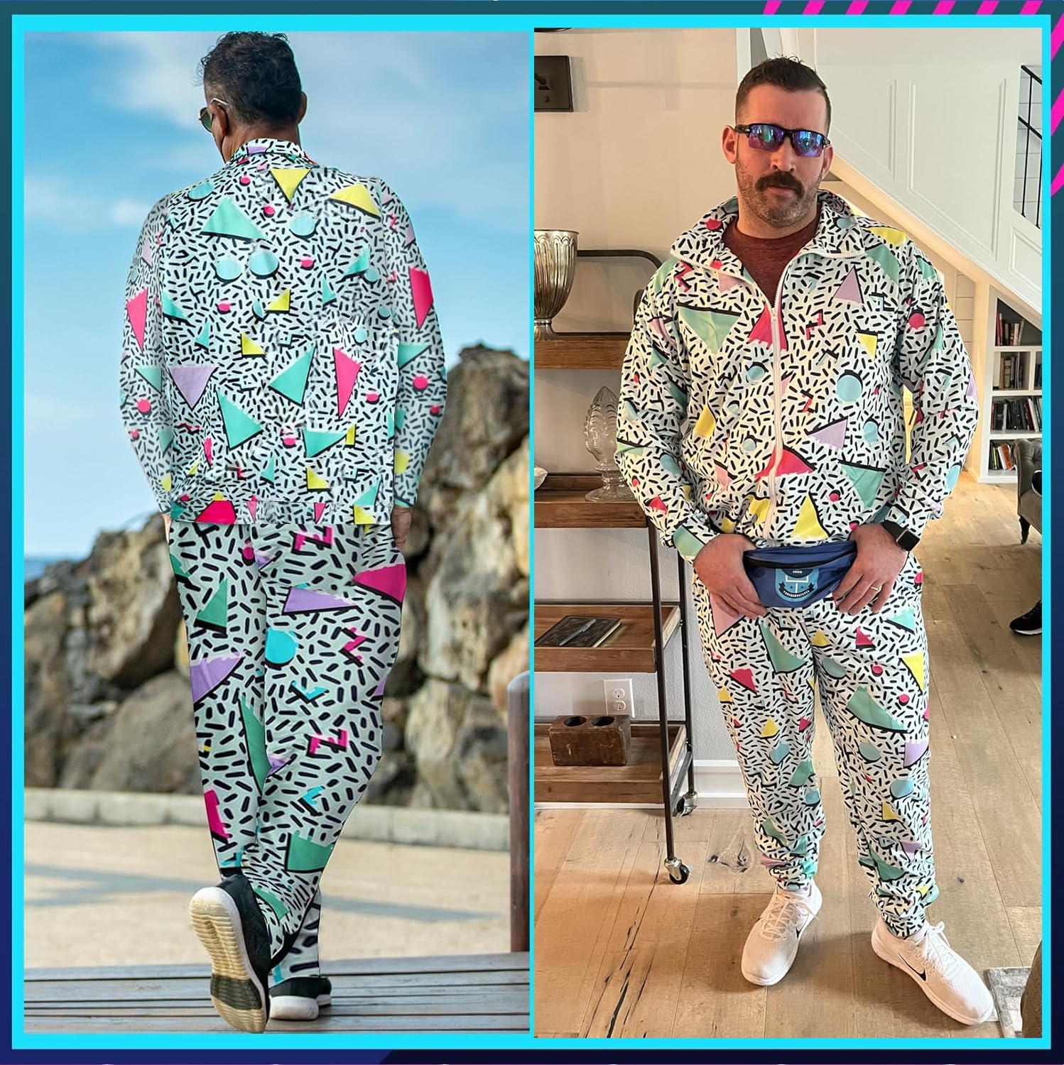 EVEDESIGN Track Suits Mens Set - Retro 80s and 90s costumes Outfits for Jogging, Skiing and Casual Wear - Sweat Suits for Men - Image 2