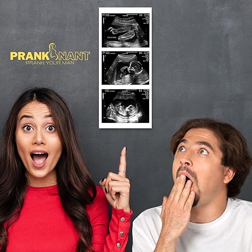 Miniatura 7 de Pranknant Imágenes de broma de ultrasonido falso  Tira 2D de 3 fotos  Sonograma de embarazo  Ultrasonido de embarazo de broma (gemelos)